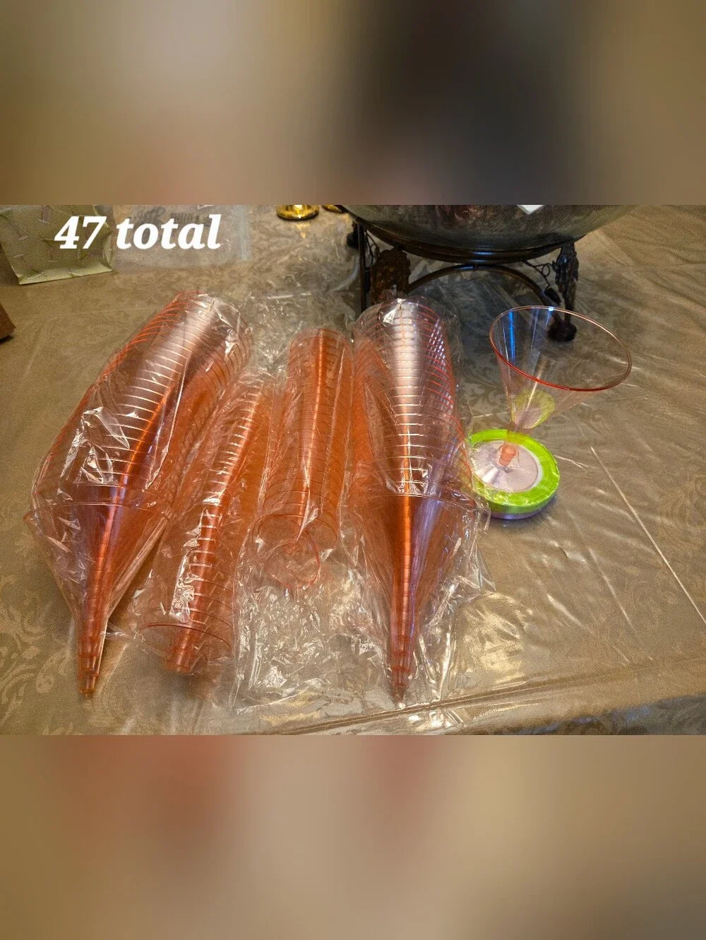 Pink Plastic Champagne Flutes Set - 47 Total